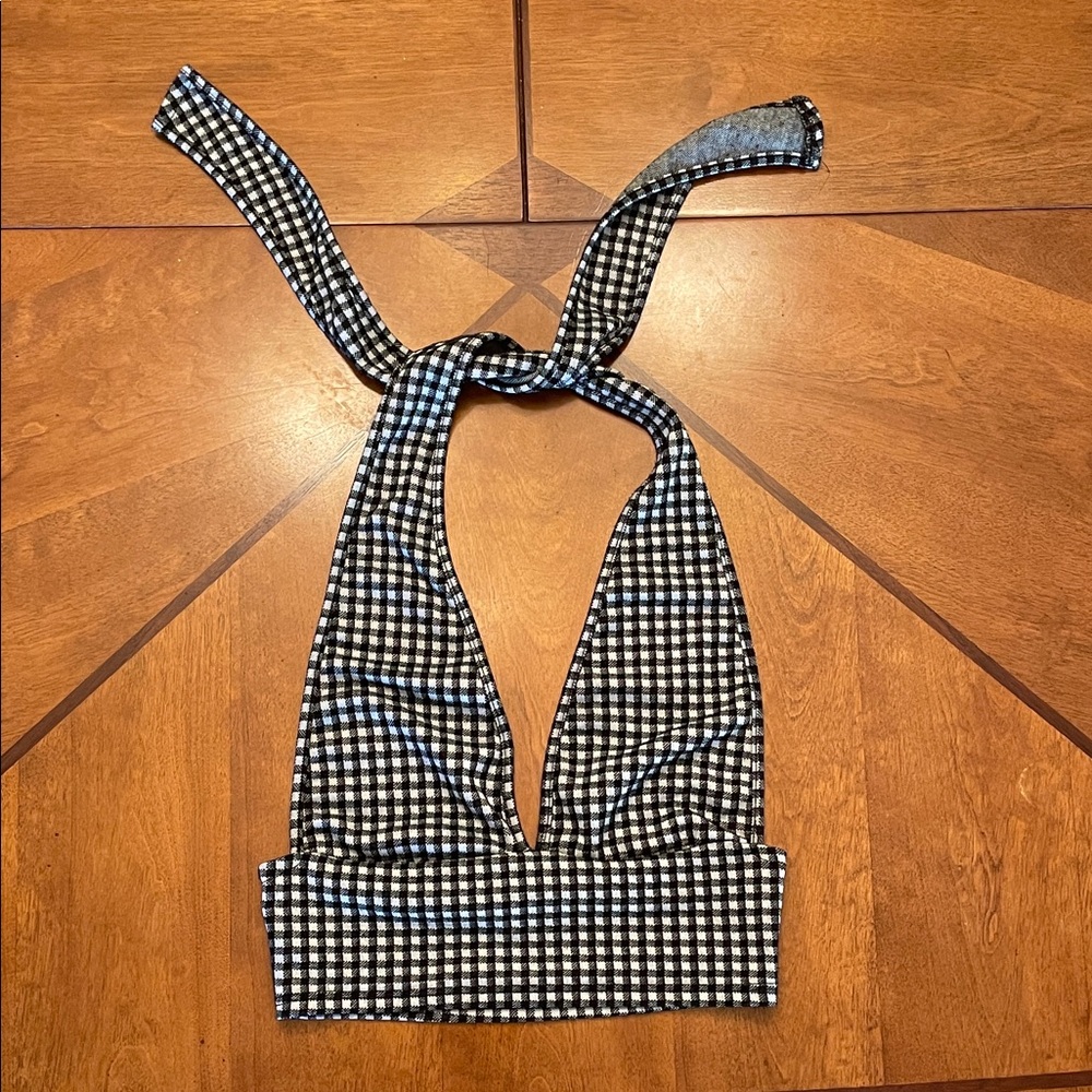 Black and White Checkered Crop Top